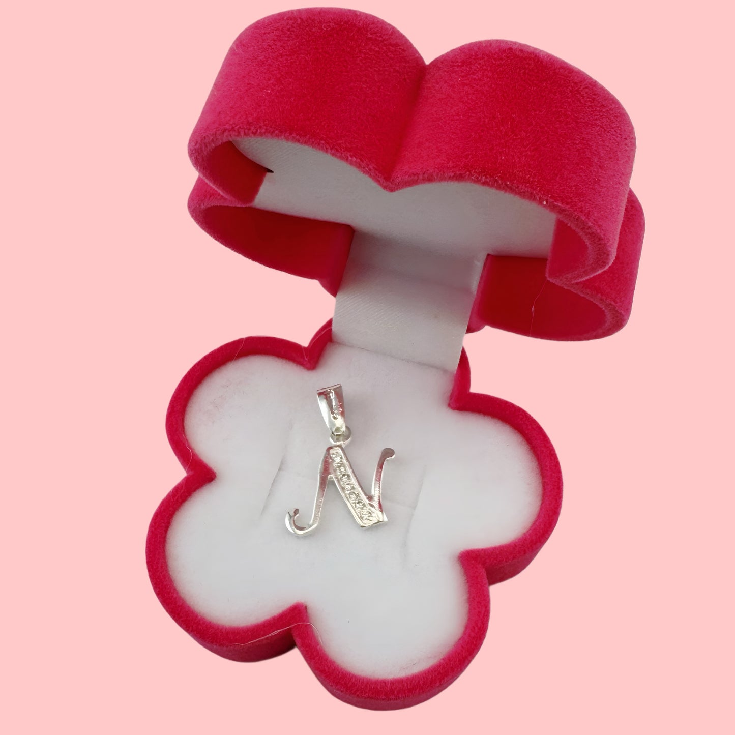 Dije Plata .925 Iniciales con Circonias Pequeño Letra N