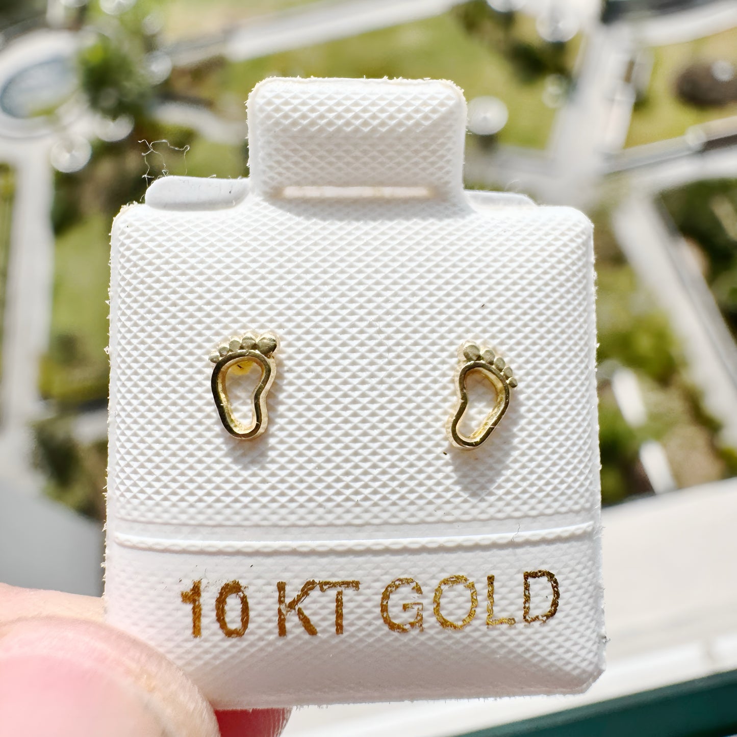 Arete Broquel Oro 10k Pie