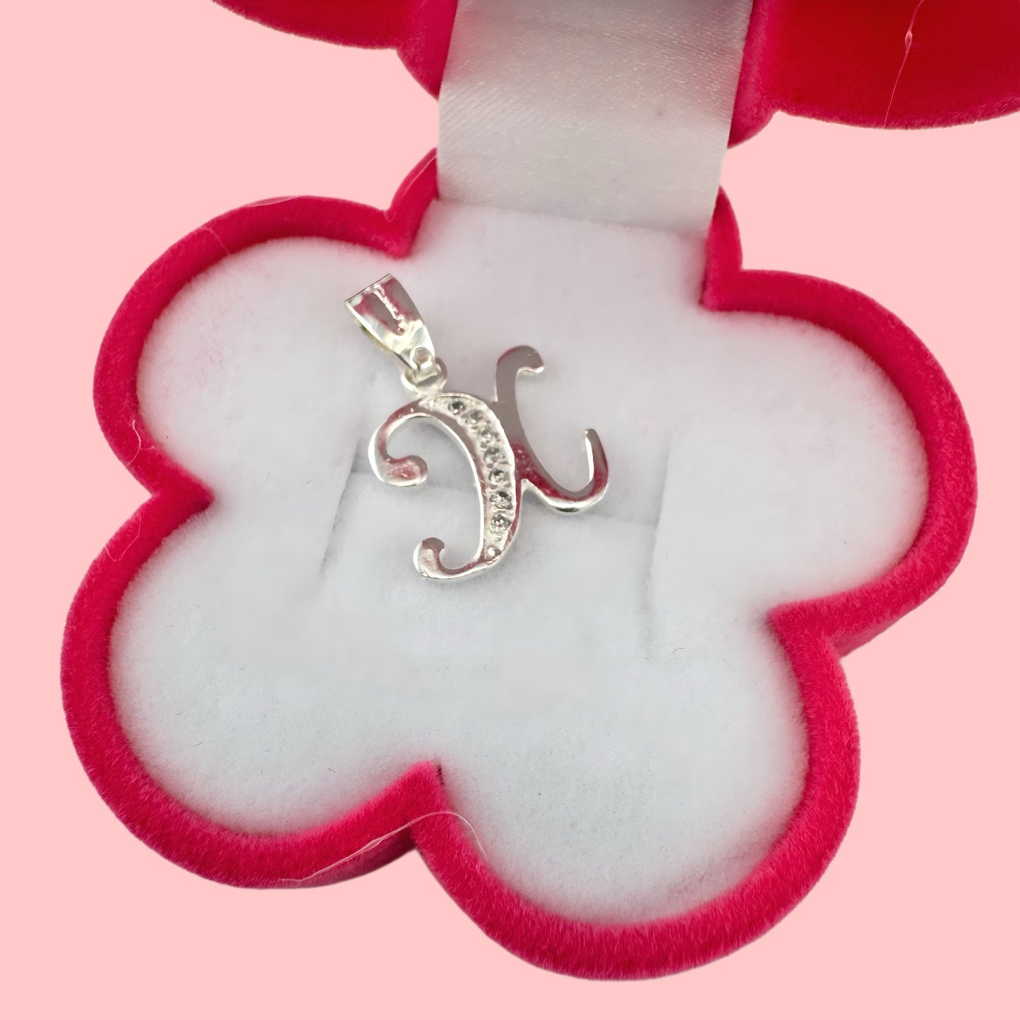 Dije Plata .925 Iniciales con Circonias Pequeño Letra X