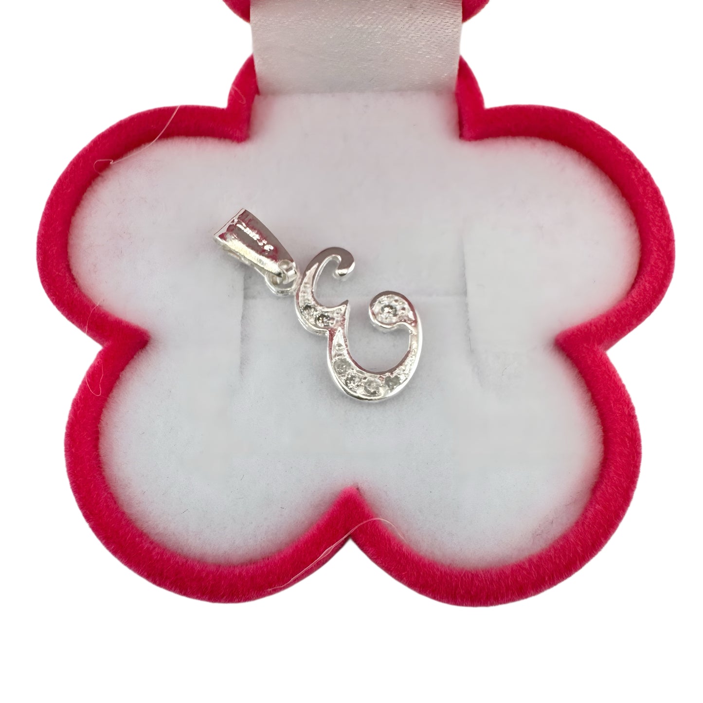 Dije Plata .925 Iniciales con Circonias Pequeño Letra E