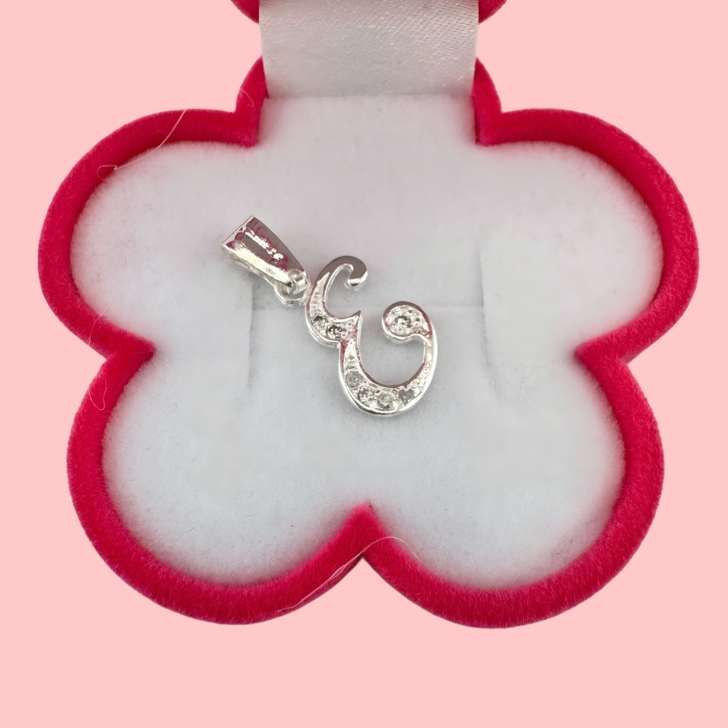 Dije Plata .925 Iniciales con Circonias Pequeño Letra E