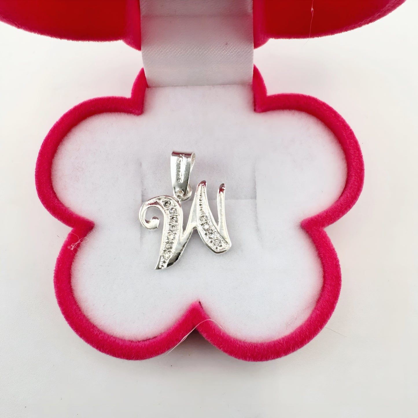 Dije Plata .925 Iniciales con Circonias Pequeño Letra W