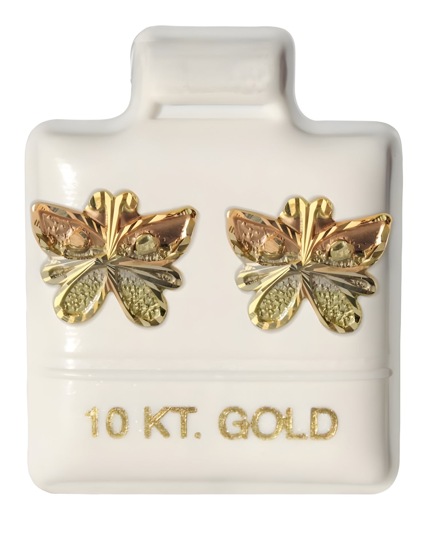 Arete Broquel Mariposa oro 3 colores grande