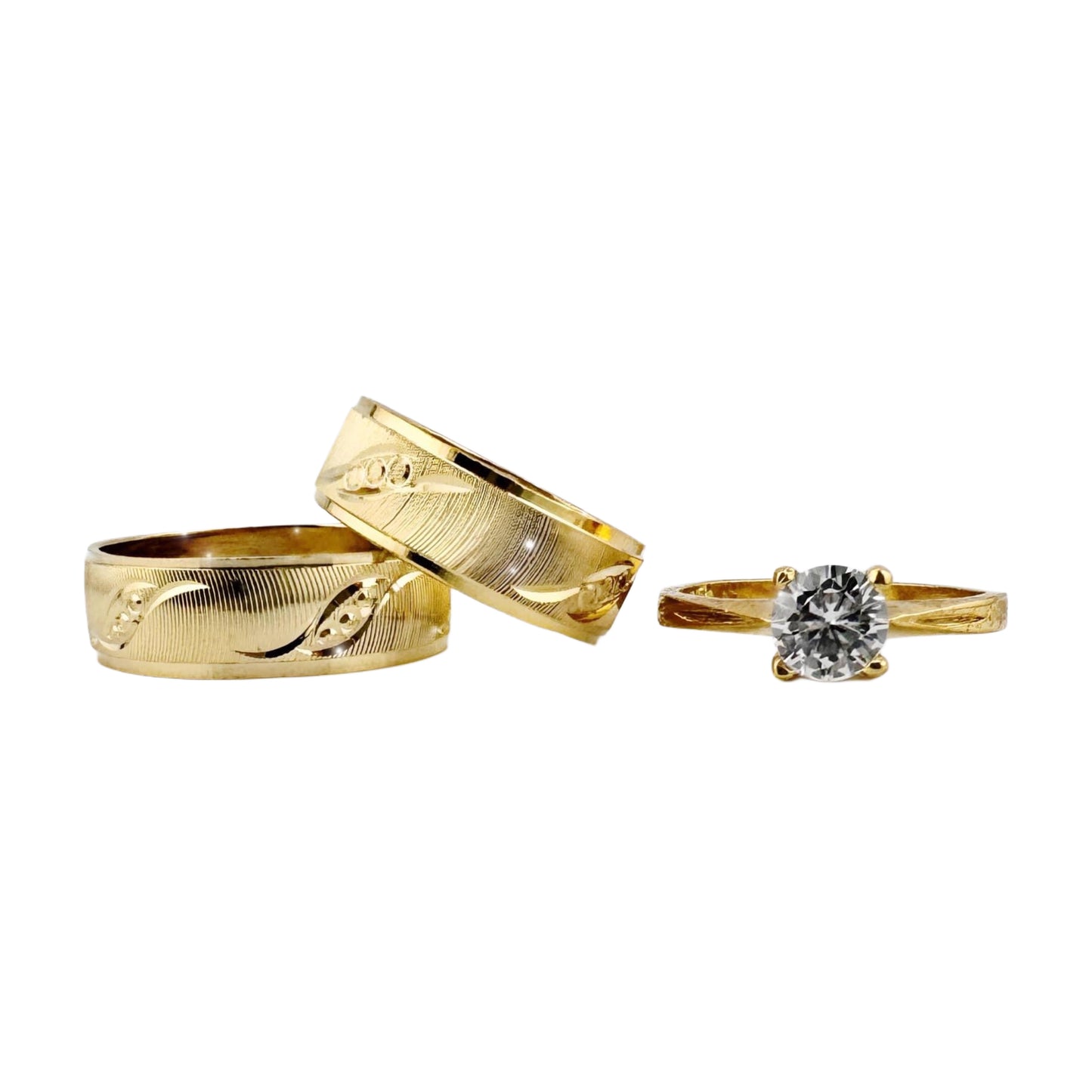3 piezas Argolla Serpentina con baño de Oro 24k