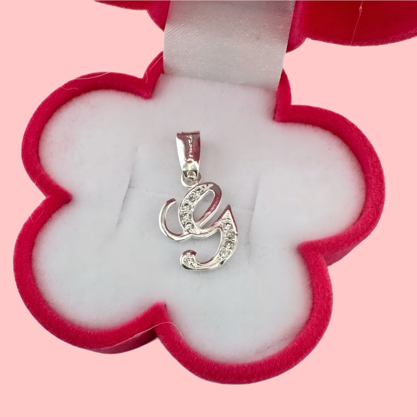 Dije Plata .925 Iniciales con Circonias Pequeño Letra G