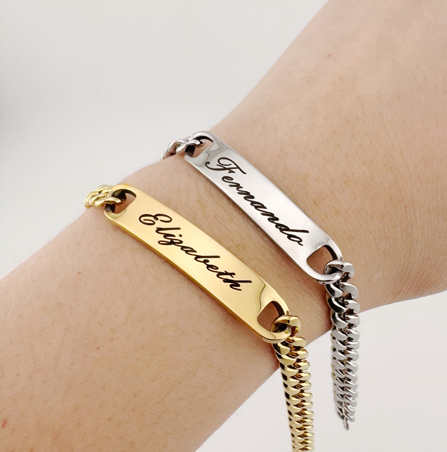 Dúo Pulseras Plata y Dorado