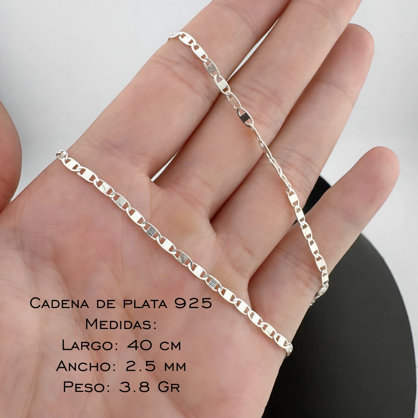 Cadena Planchada 2.5 mm x 40 cm