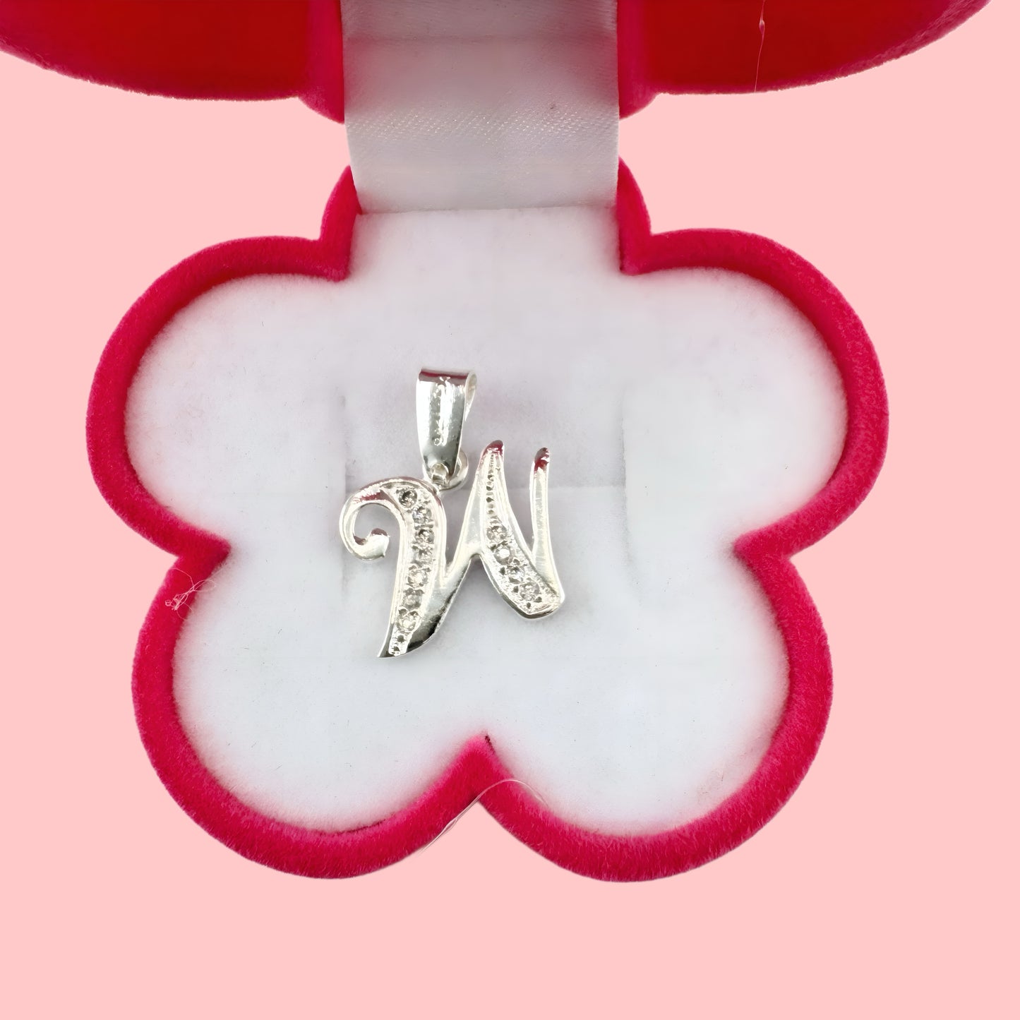 Dije Plata .925 Iniciales con Circonias Pequeño Letra W