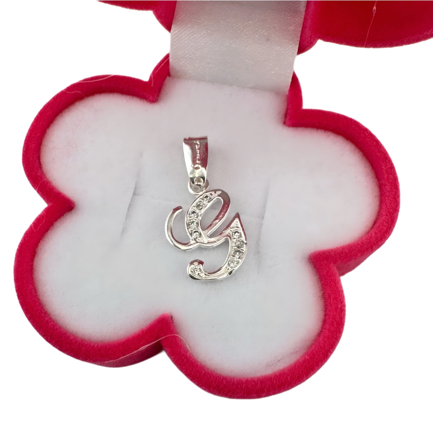 Dije Plata .925 Iniciales con Circonias Pequeño Letra G