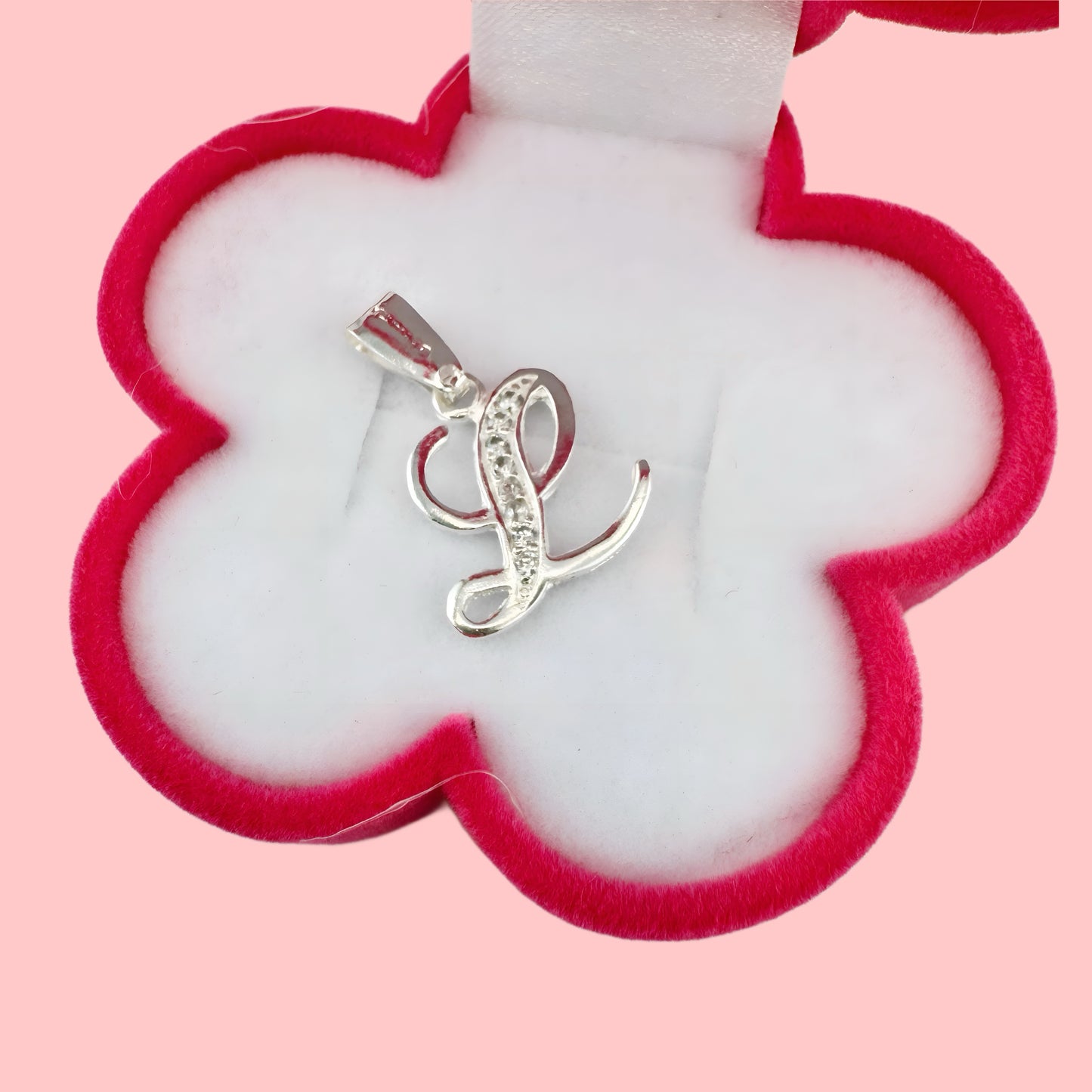 Dije Plata .925 Iniciales con Circonias Pequeño Letra L