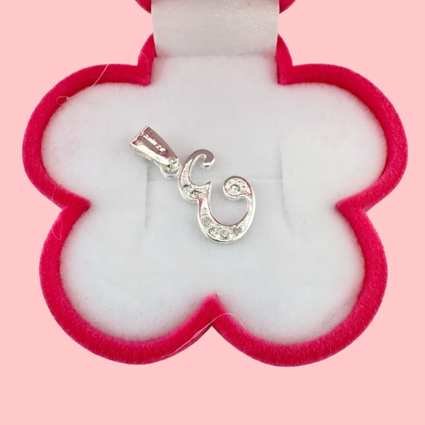 Dije Plata .925 Iniciales con Circonias Pequeño Letra E