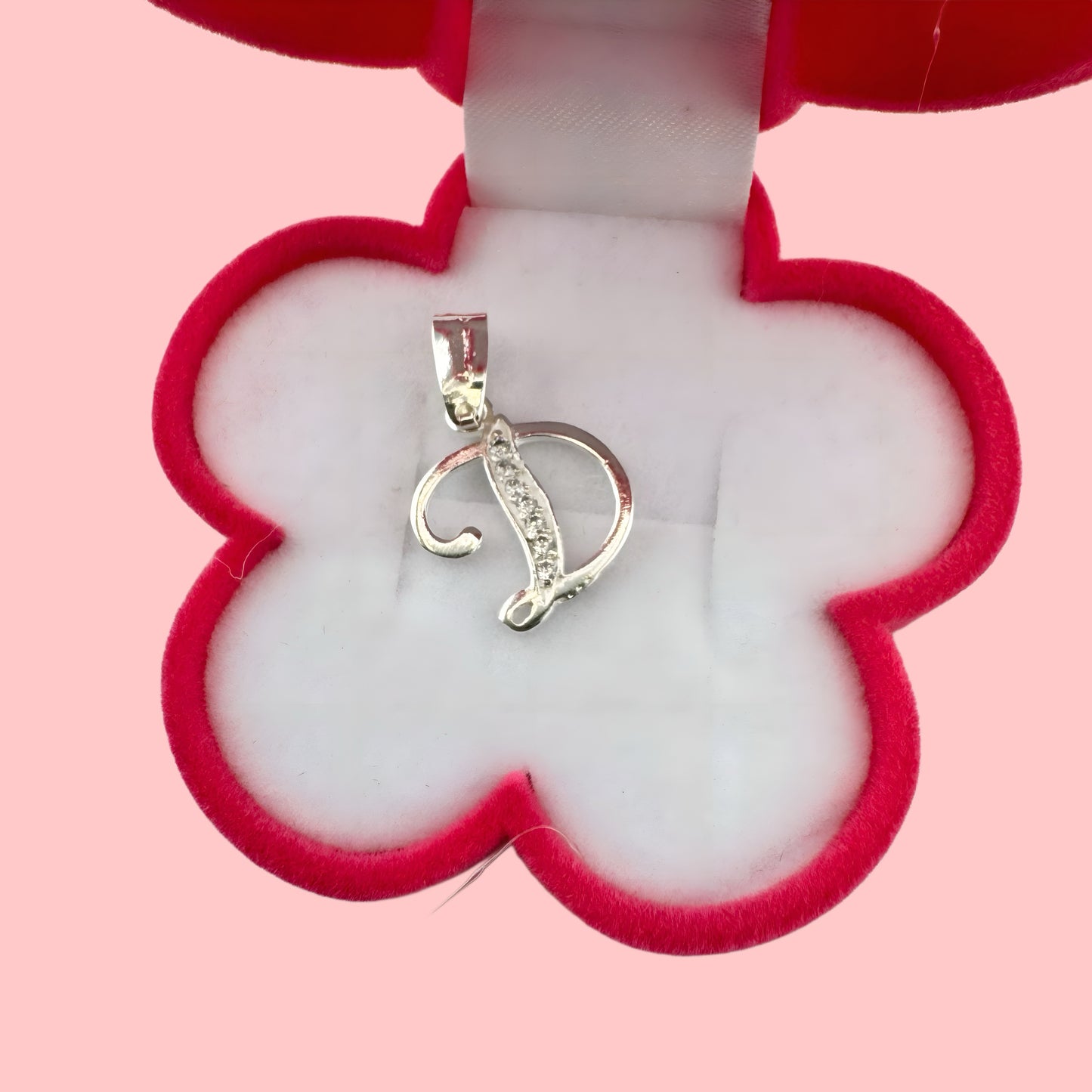 Dije Plata .925 Iniciales con Circonias Pequeño Letra D