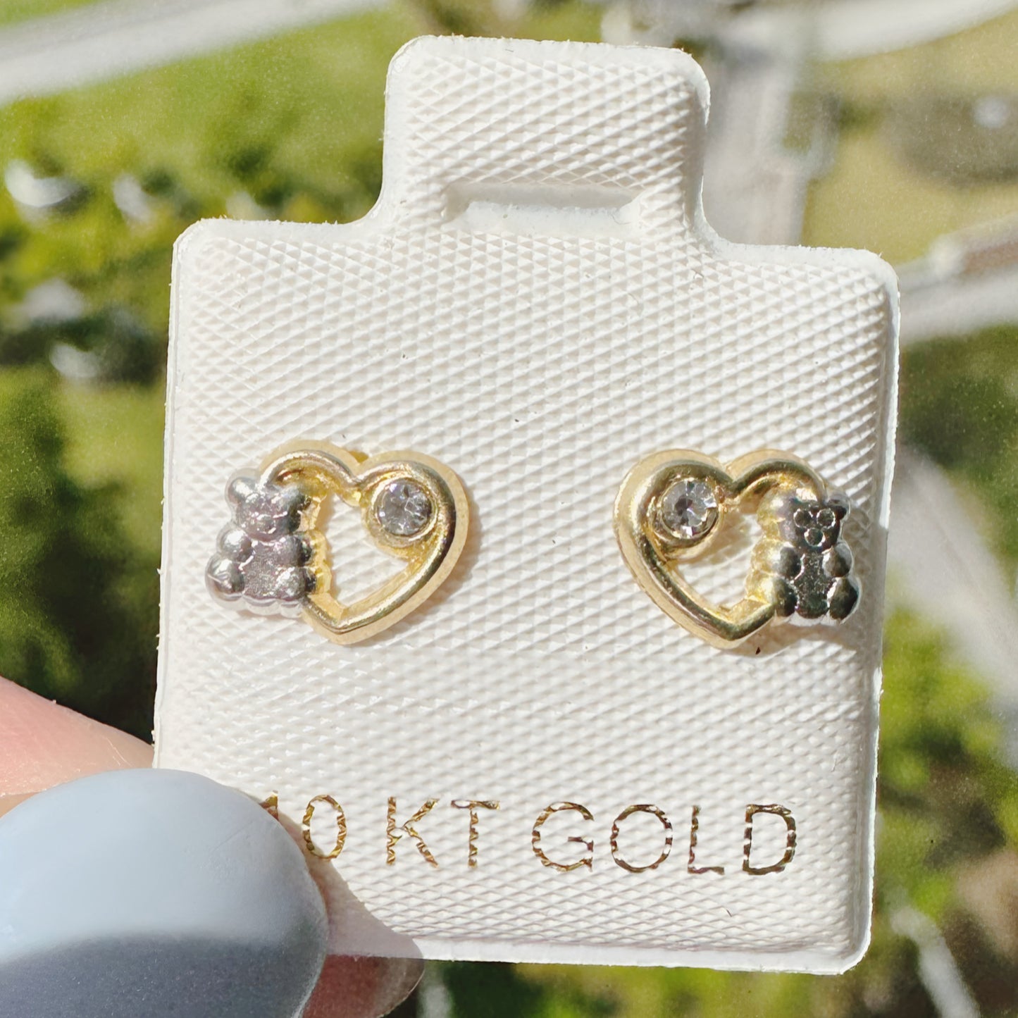 Corazón Silueta Oso con zirconia