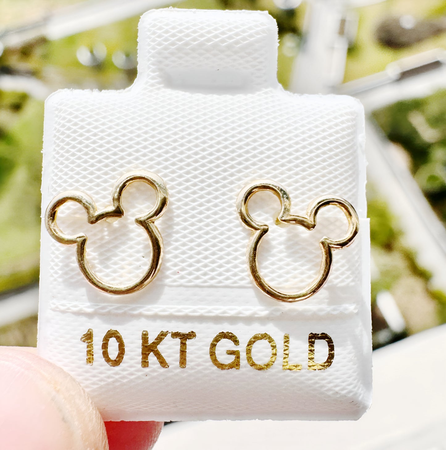 Arete Broquel Oro 10k Mouse silueta Gd