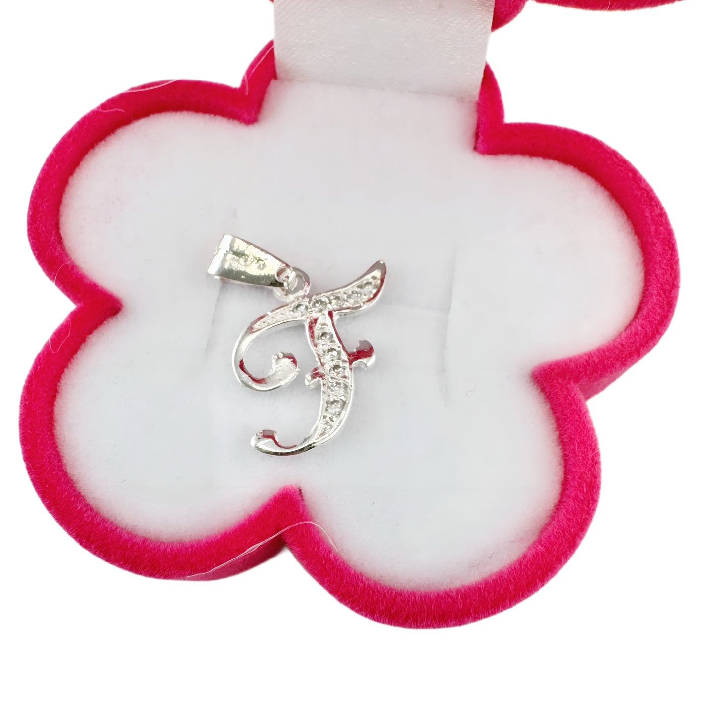 Dije Plata .925 Iniciales con Circonias Pequeño Letra F