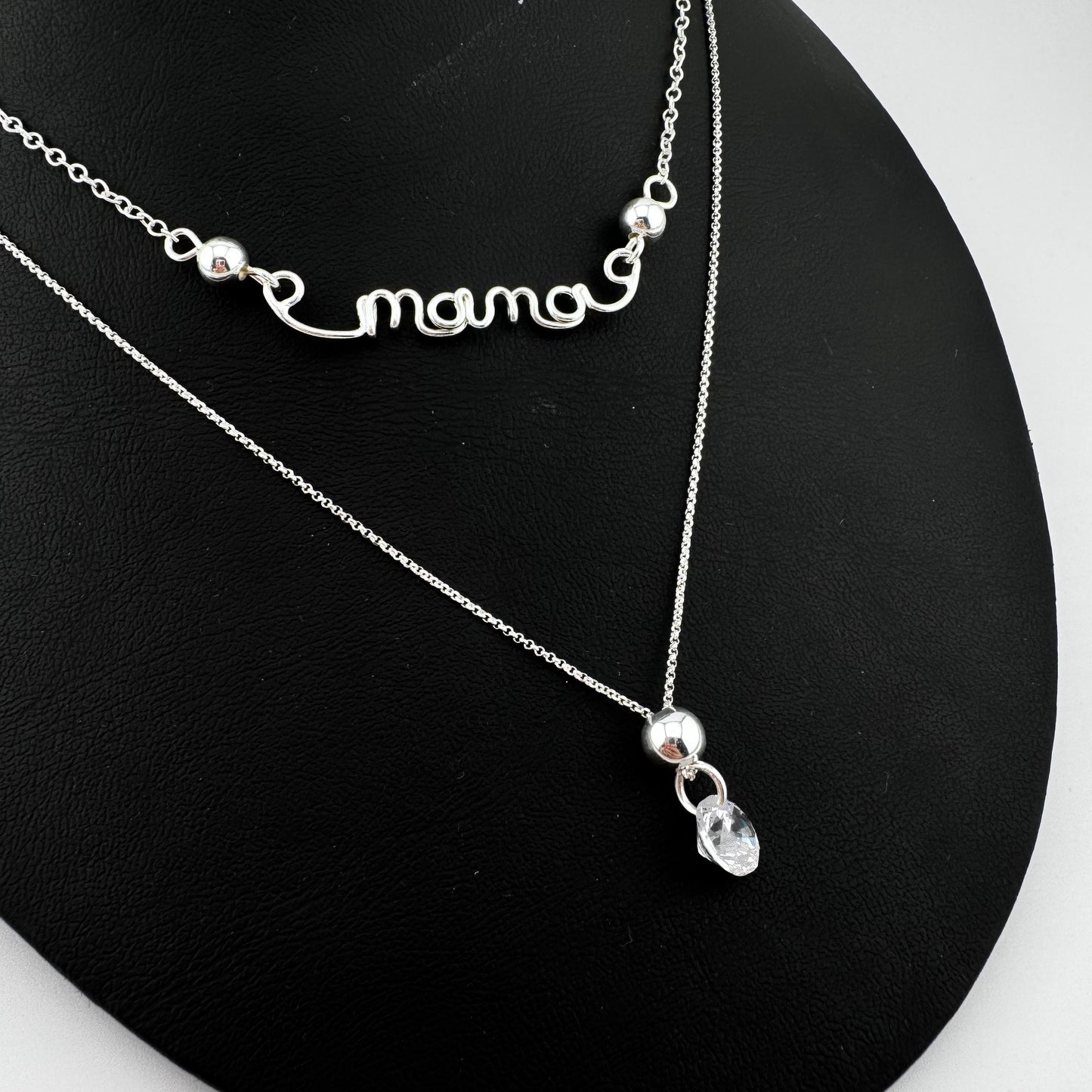 Collar doble mamá blanca