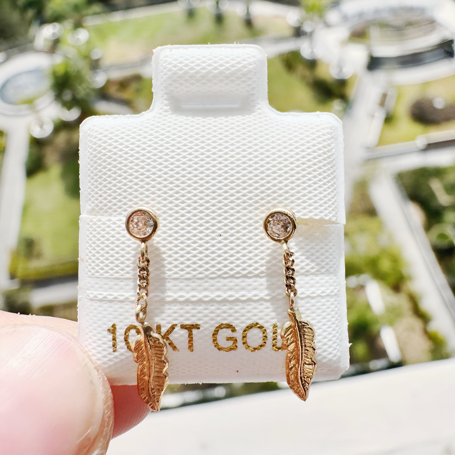 Arete Broquel Oro 10k Colgante con bisel