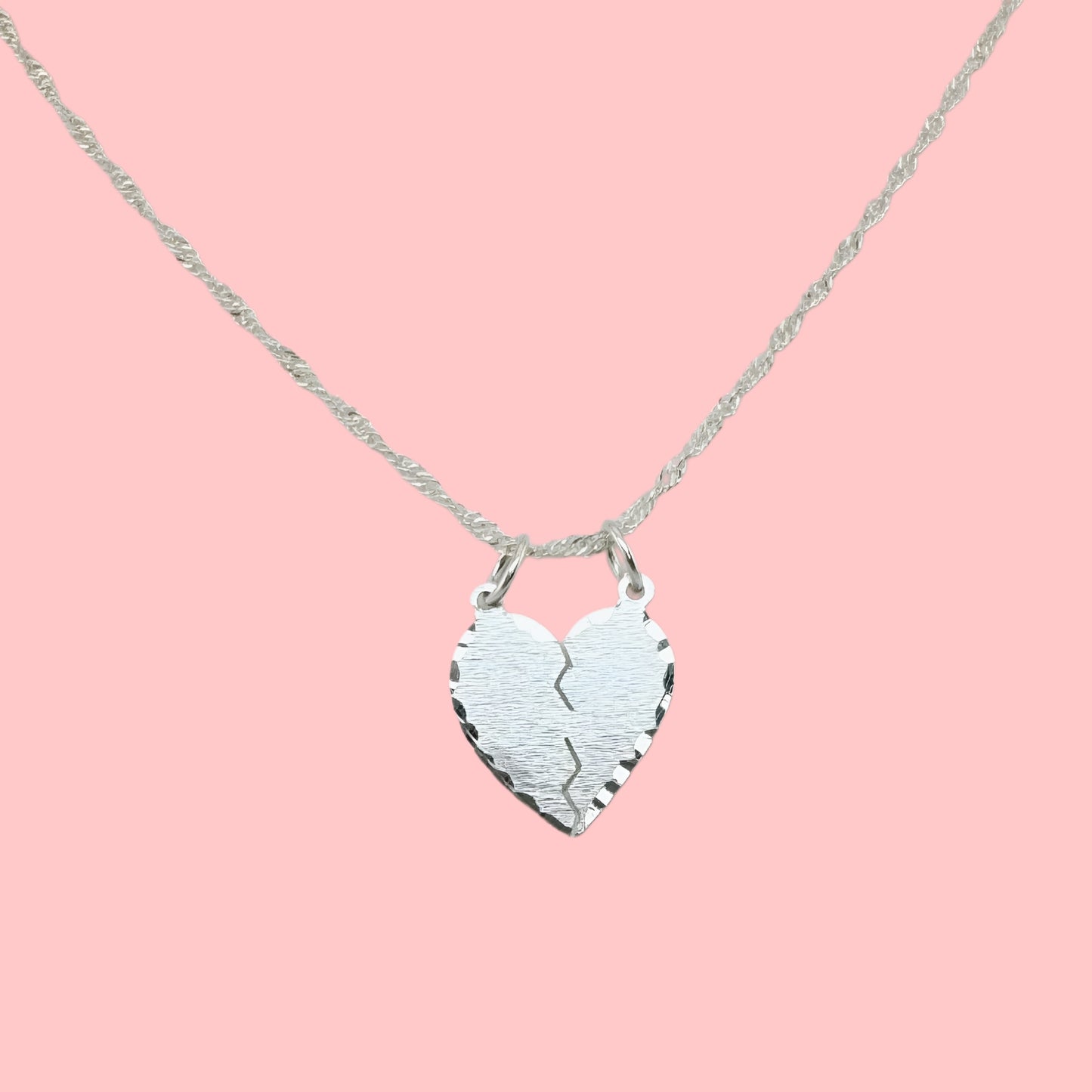 Corazón partido diamantado 💕 Plata 925