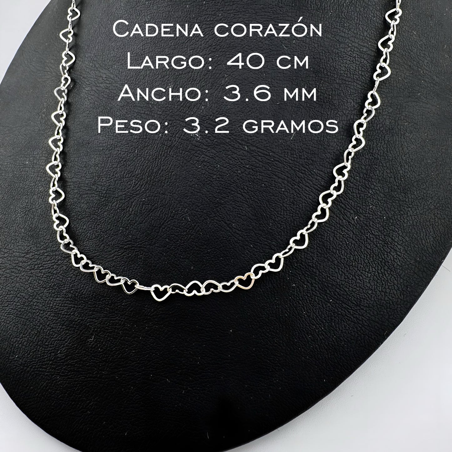 Cadena Corazón ♥️ Plata 925 3.6 mm x 40 cm 3.2 gr