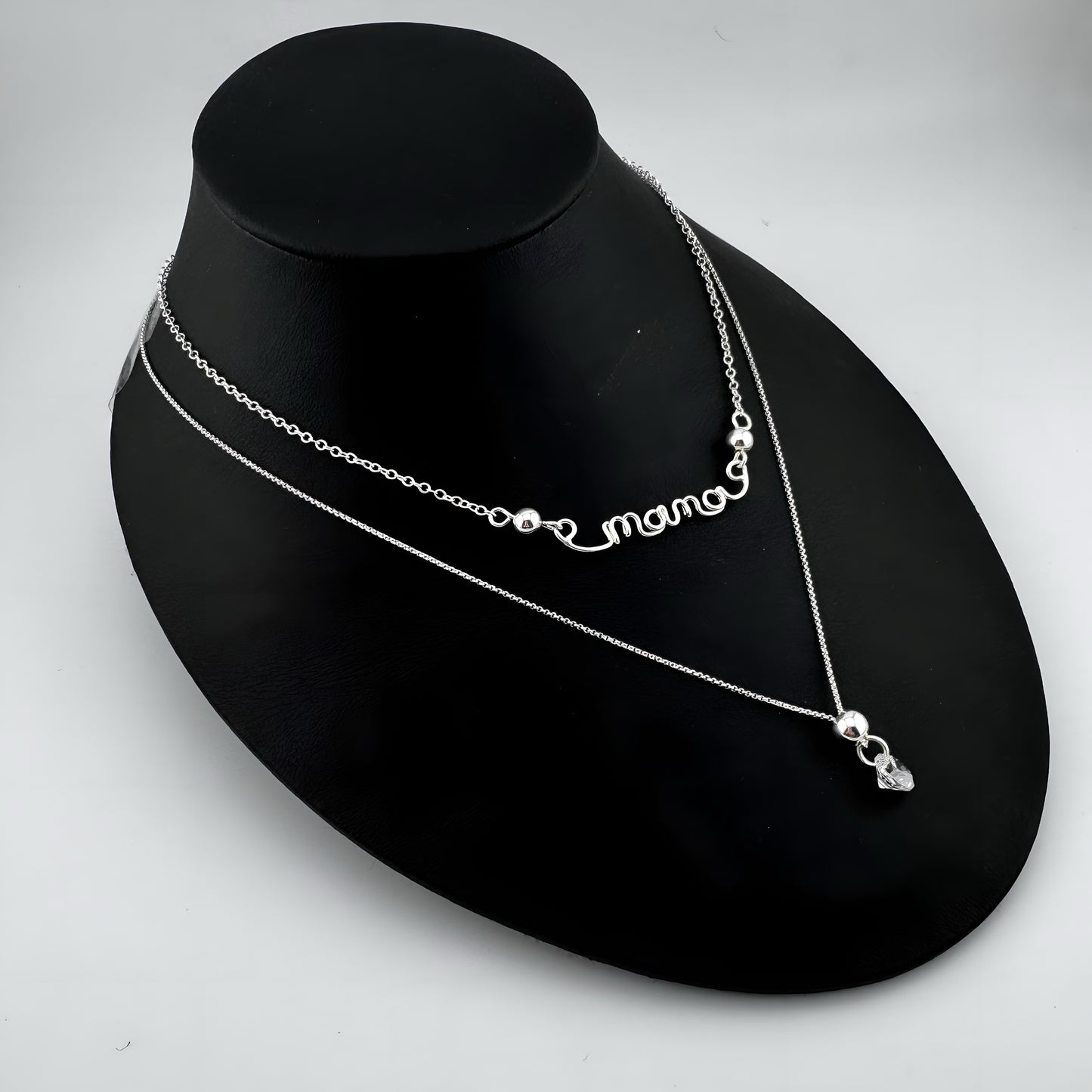 Collar doble mamá blanca