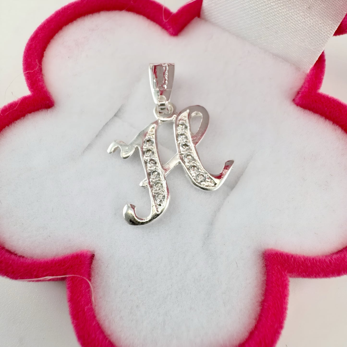 Dije Plata .925 Iniciales con Circonias Pequeño Letra H
