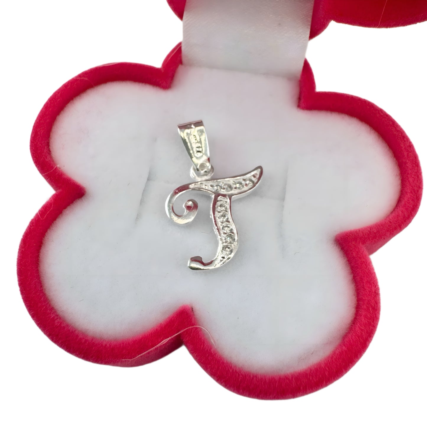 Dije Plata .925 Iniciales con Circonias Pequeño Letra T