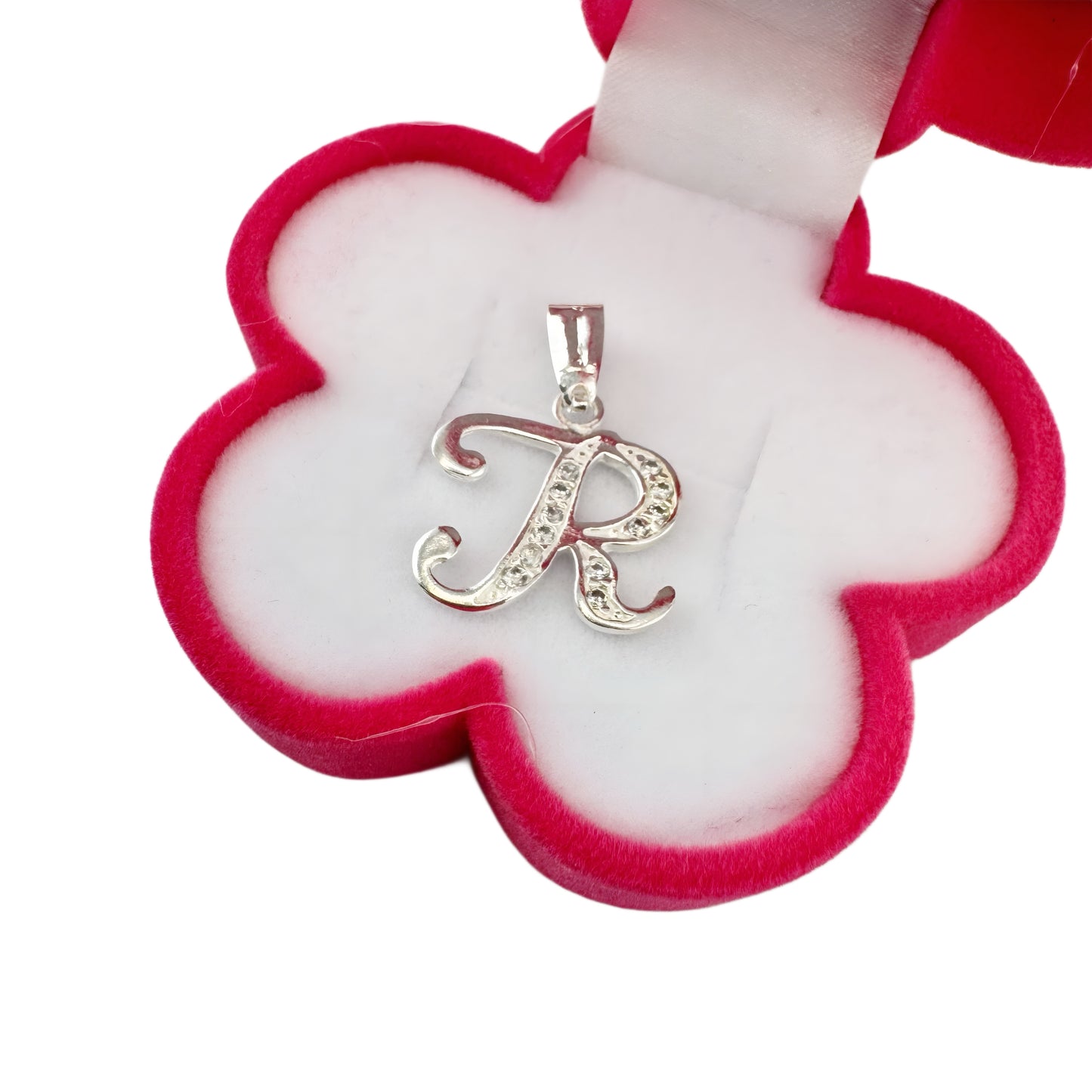 Dije Plata .925 Iniciales con Circonias Pequeño Letra R
