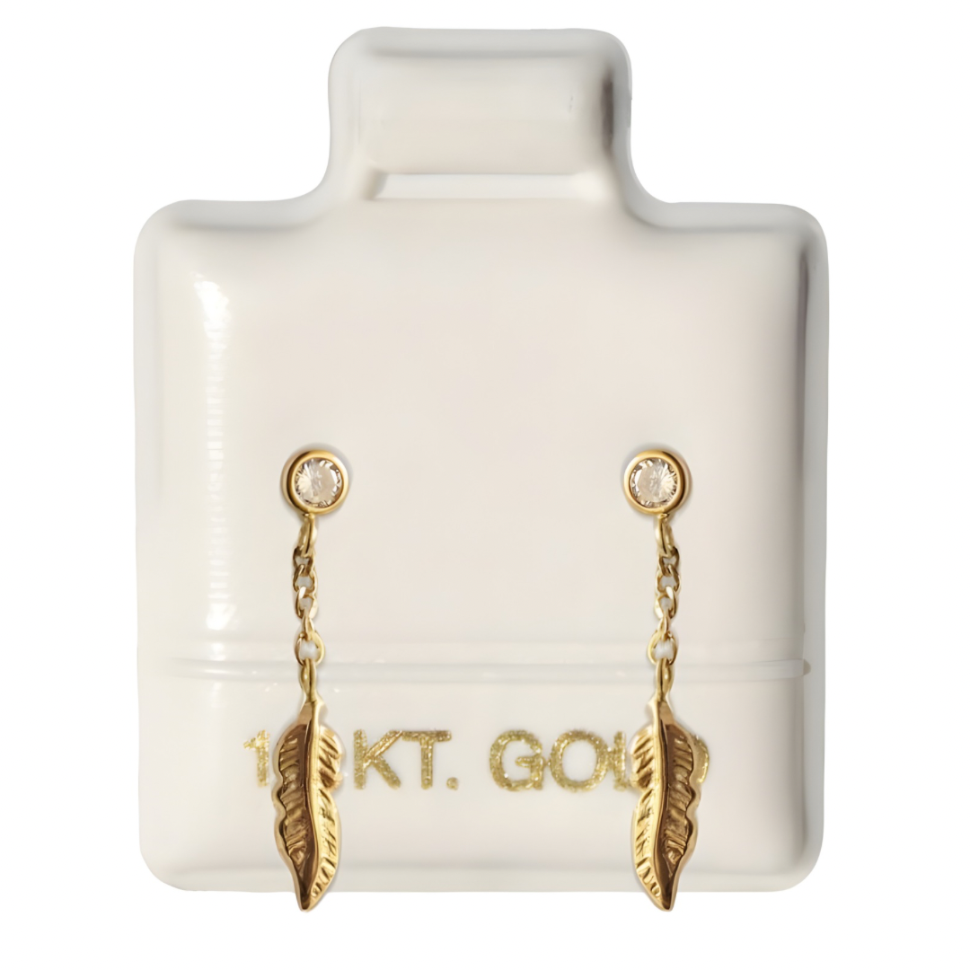 Arete Broquel Oro 10k Colgante con bisel