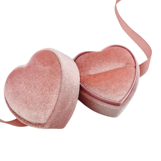 Estuche Corazón terciopelo Rosa