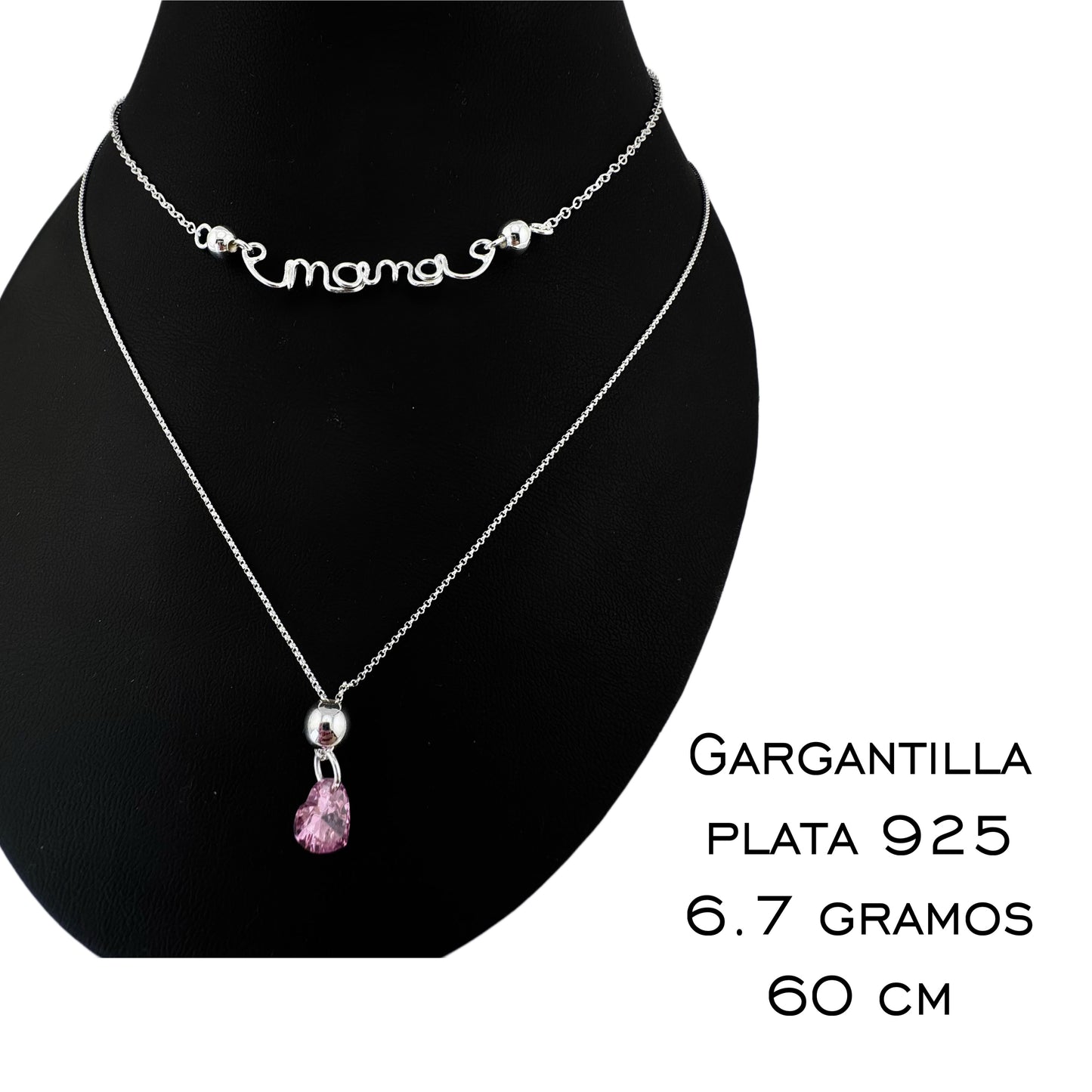 Gargantilla doble mamá rosa