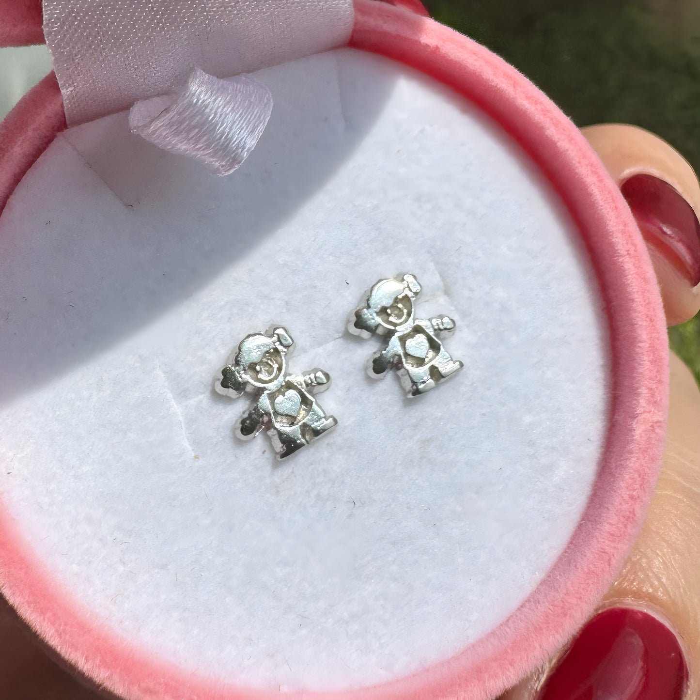 Arete Niña Plata 925 con Rodio