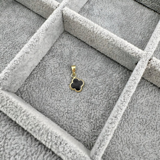 Dije trébol Negro 8.2 mm Oro 10k