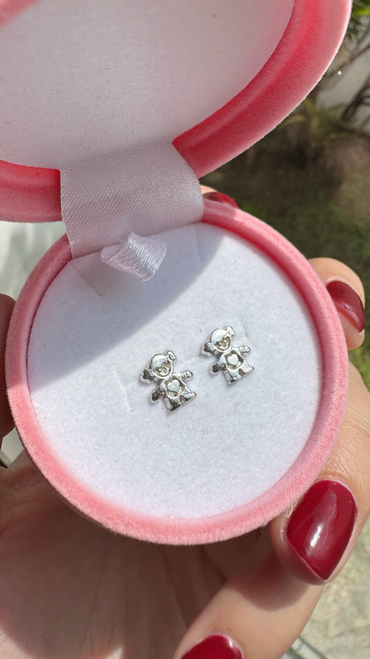 Arete Niña Plata 925 con Rodio