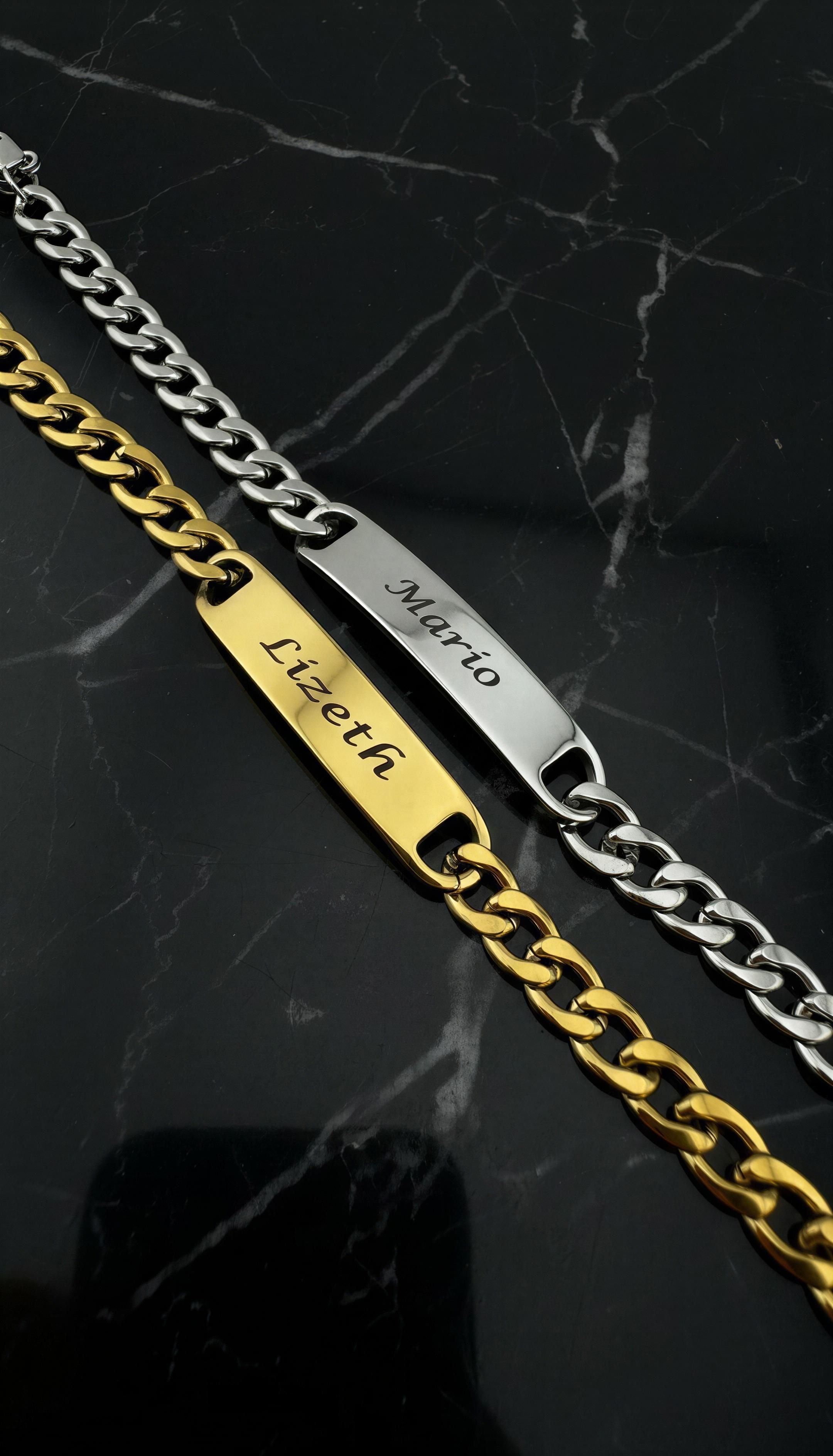 Dúo Pulseras Plata y Dorado