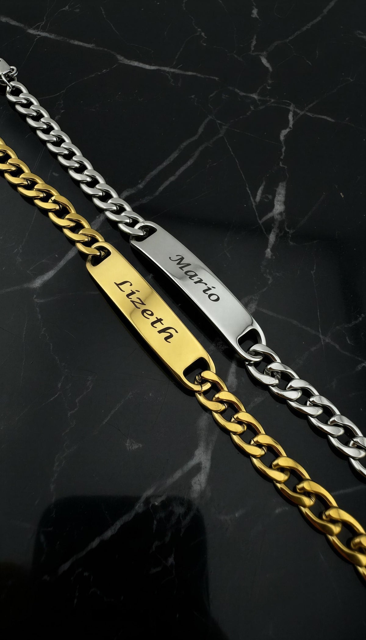 Dúo Pulseras Plata y Dorado