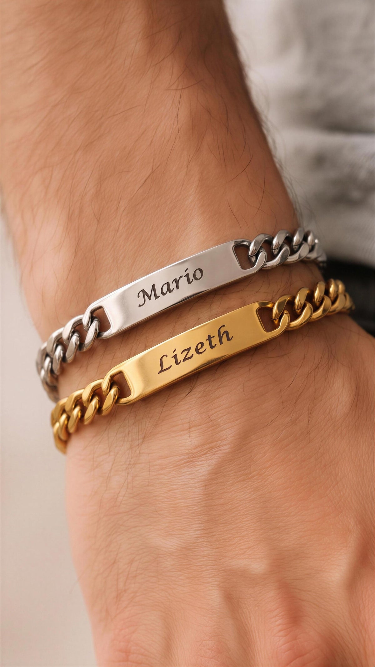 Dúo Pulseras Plata y Dorado