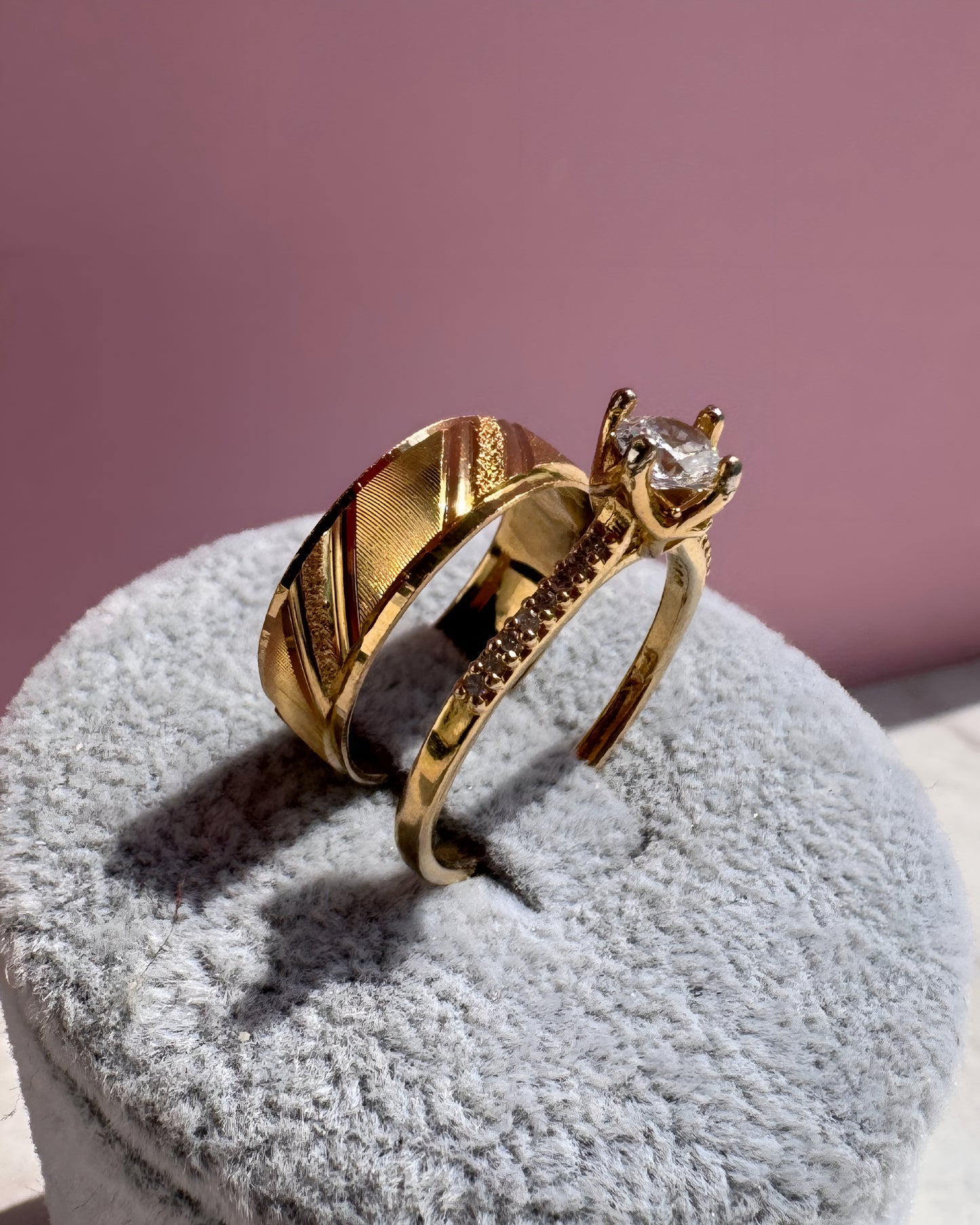 Argolla caramelo con baño de Oro 24k
