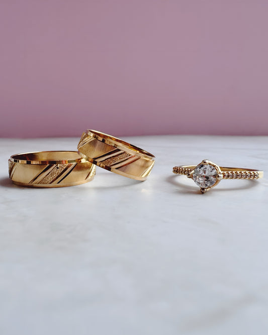 Argolla caramelo con baño de Oro 24k